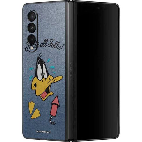 Looney Tunes Daffy Duck Thats All Folks Galaxy Z Fold3 5G Skin