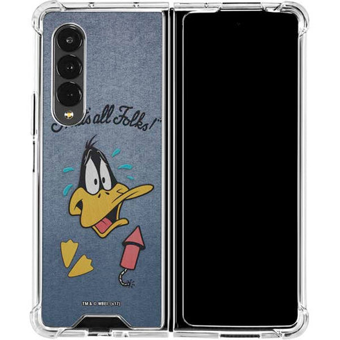 Looney Tunes Daffy Duck Thats All Folks Galaxy Z Fold4 5G Clear Case