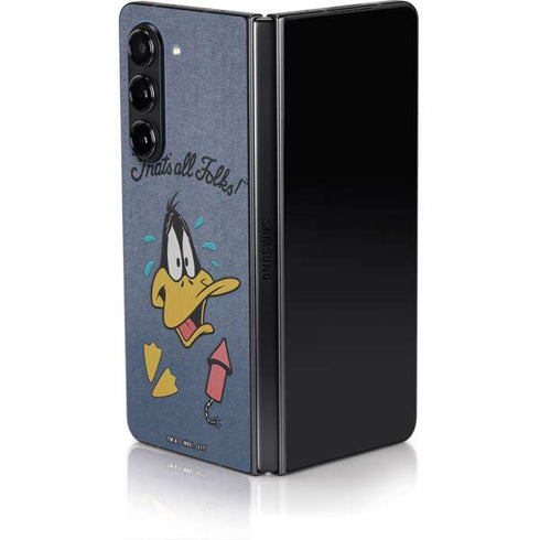Looney Tunes Daffy Duck Thats All Folks Galaxy Z Fold5 5G Skin