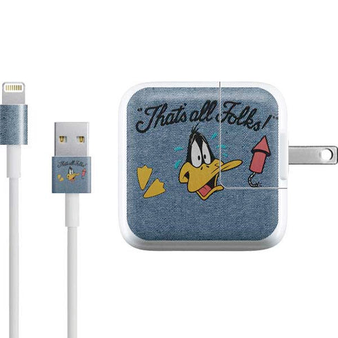 Looney Tunes Daffy Duck Thats All Folks iPad Charger (10W USB) Skin