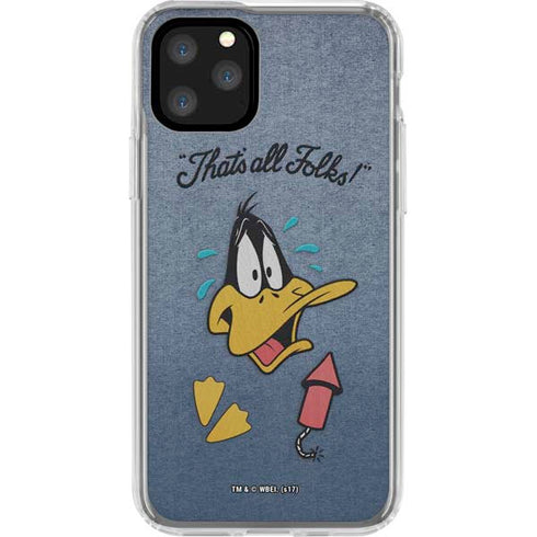 Looney Tunes Daffy Duck Thats All Folks iPhone 11 Pro Clear Case