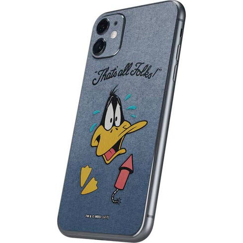 Looney Tunes Daffy Duck Thats All Folks iPhone 11 Skin
