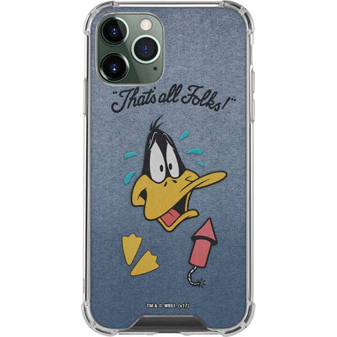 Looney Tunes Daffy Duck Thats All Folks iPhone 12 Pro Clear Case