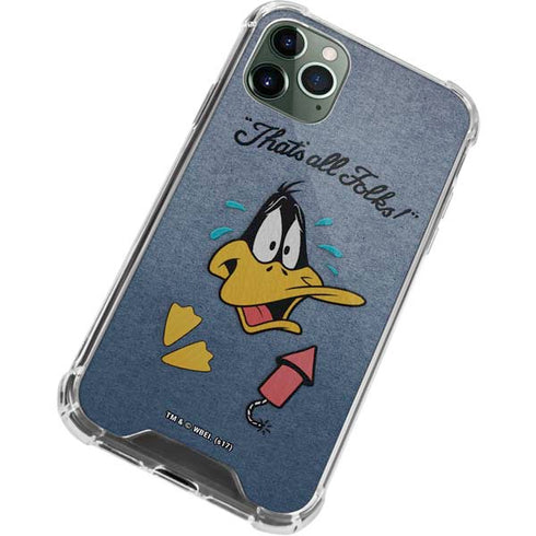 Looney Tunes Daffy Duck Thats All Folks iPhone 12 Pro Clear Case