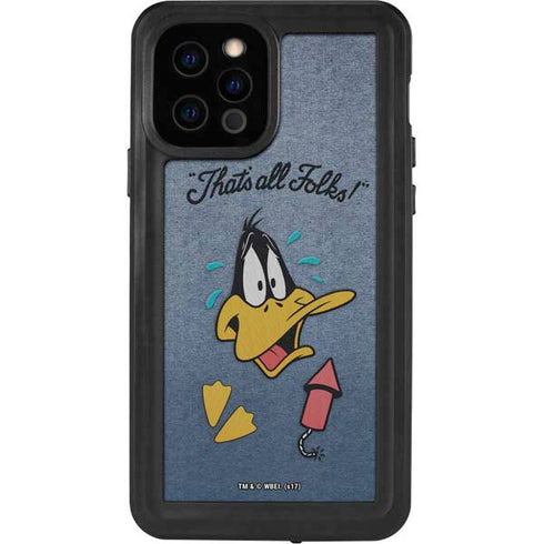 Looney Tunes Daffy Duck Thats All Folks iPhone 12 Pro Waterproof Case