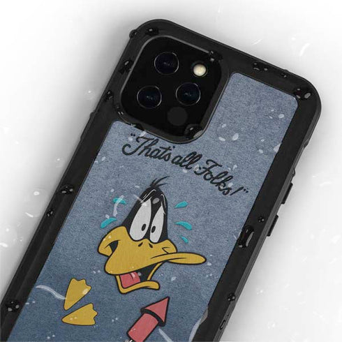 Looney Tunes Daffy Duck Thats All Folks iPhone 12 Pro Waterproof Case
