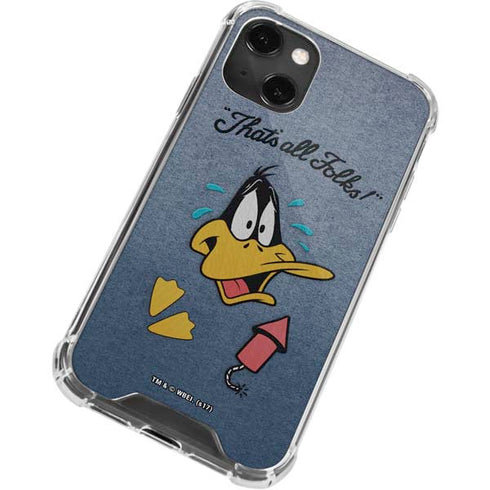 Looney Tunes Daffy Duck Thats All Folks iPhone 13 Mini Clear Case