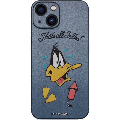 Looney Tunes Daffy Duck Thats All Folks iPhone 13 Mini Skin