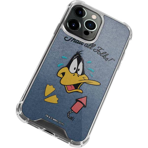 Looney Tunes Daffy Duck Thats All Folks iPhone 13 Pro Clear Case