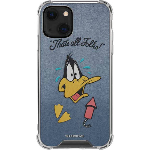 Looney Tunes Daffy Duck Thats All Folks iPhone 14 Plus Clear Case