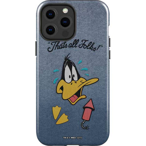 Looney Tunes Daffy Duck Thats All Folks iPhone 15 Pro Max Impact Case