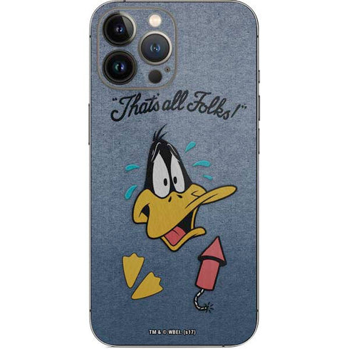 Looney Tunes Daffy Duck Thats All Folks iPhone 14 Pro Max Skin