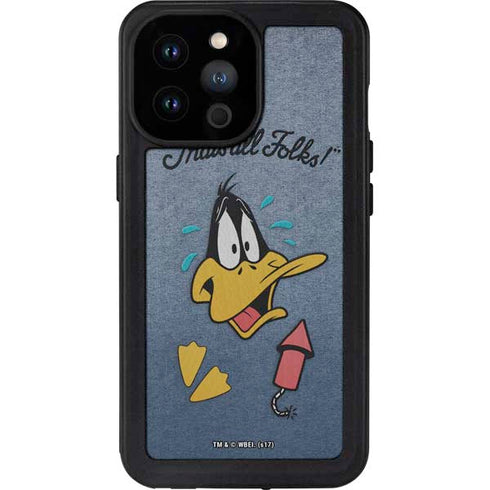 Looney Tunes Daffy Duck Thats All Folks iPhone 14 Pro Max Waterproof Case