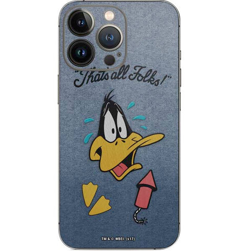 Looney Tunes Daffy Duck Thats All Folks iPhone 14 Pro Skin