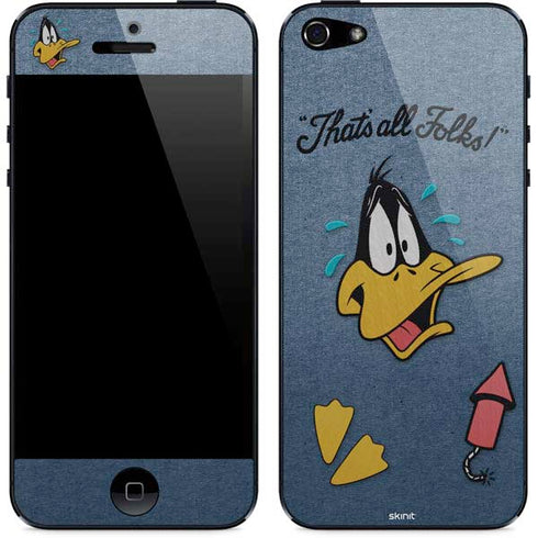 Looney Tunes Daffy Duck Thats All Folks iPhone 5/5s/5SE Skin