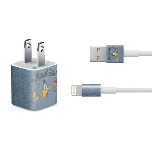 Looney Tunes Daffy Duck Thats All Folks iPhone Charger (5W USB) Skin