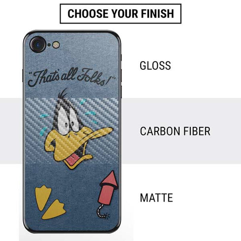 Looney Tunes Daffy Duck Thats All Folks iPhone SE (2nd & 3rd Gen) Skin