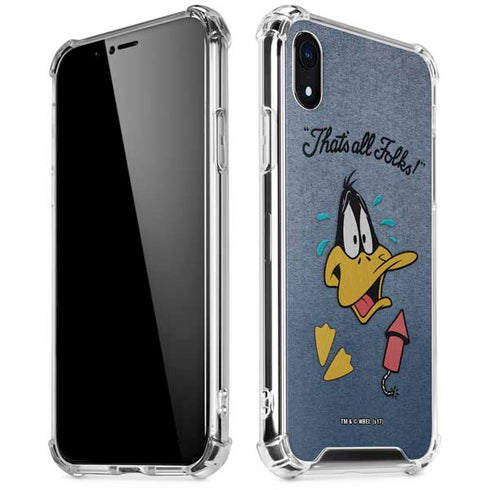 Looney Tunes Daffy Duck Thats All Folks iPhone XR Clear Case