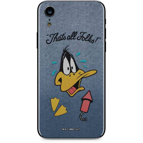 Looney Tunes Daffy Duck Thats All Folks iPhone XR Skin