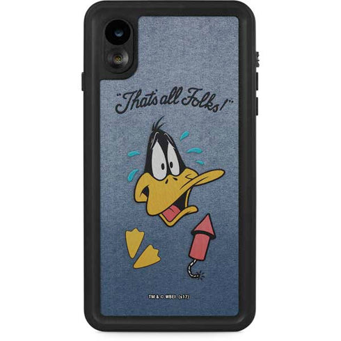 Looney Tunes Daffy Duck Thats All Folks iPhone XR Waterproof Case