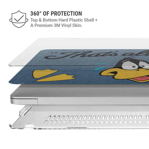 Looney Tunes Daffy Duck Thats All Folks MacBook Pro 15in (2016-19) Case plus Skin