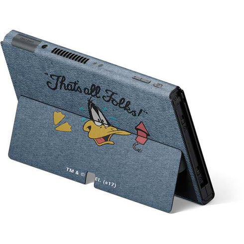 Looney Tunes Daffy Duck Thats All Folks Nintendo Switch OLED (2021) Skin