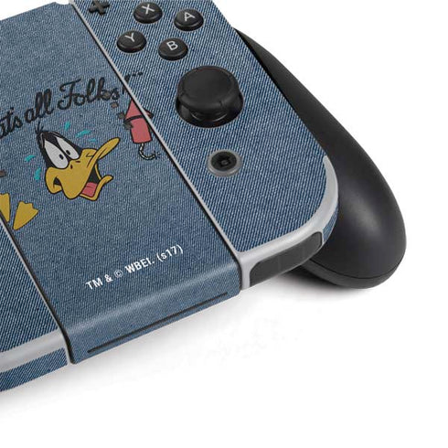 Looney Tunes Daffy Duck Thats All Folks Nintendo Switch OLED (2021) Skin