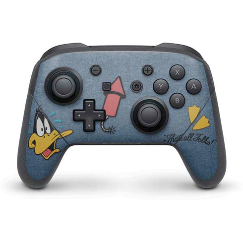 Looney Tunes Daffy Duck Thats All Folks Nintendo Switch Pro Controller Skin
