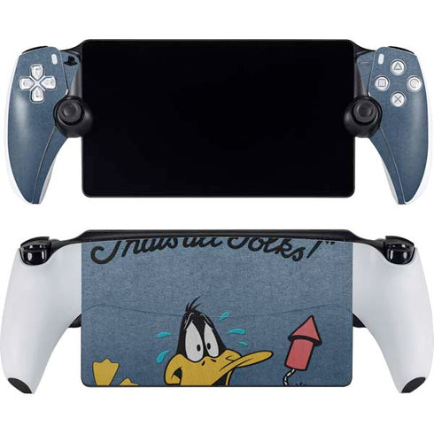 Looney Tunes Daffy Duck Thats All Folks PlayStation Portal Remote Player Skin
