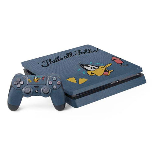 Looney Tunes Daffy Duck Thats All Folks PS4 Slim Bundle Skin