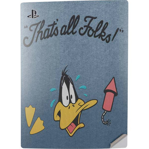 Looney Tunes Daffy Duck Thats All Folks PS5 Digital Edition Console Skin