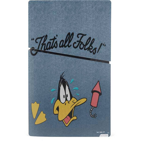 Looney Tunes Daffy Duck Thats All Folks PS5 Slim Digital Edition Bundle Skin