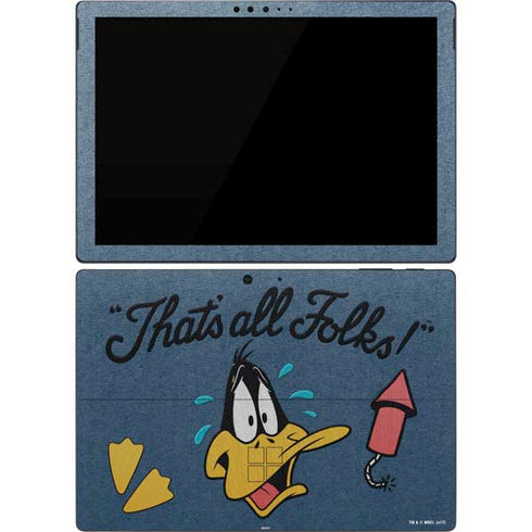 Looney Tunes Daffy Duck Thats All Folks Surface Pro 7 Skin