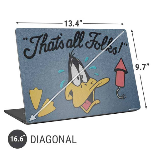 Looney Tunes Daffy Duck Thats All Folks Universal Laptop 16.6in (13.4 x 9.7in) Skin