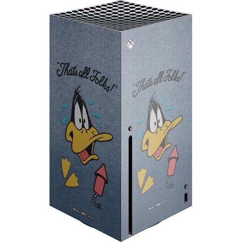 Looney Tunes Daffy Duck Thats All Folks Xbox Series X Console Skin