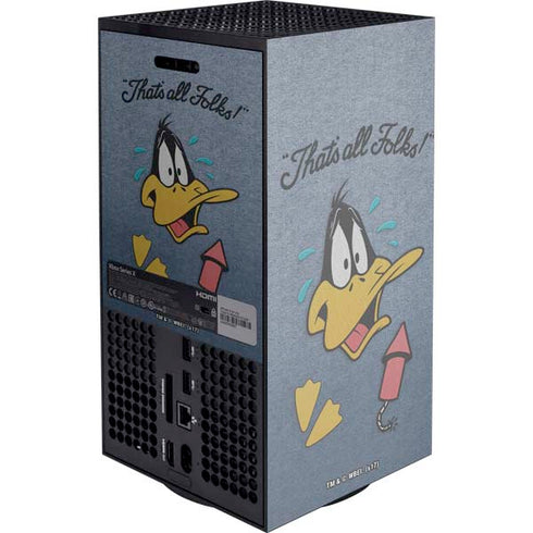 Looney Tunes Daffy Duck Thats All Folks Xbox Series X Console Skin