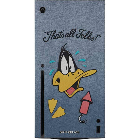 Looney Tunes Daffy Duck Thats All Folks Xbox Series X Console Skin