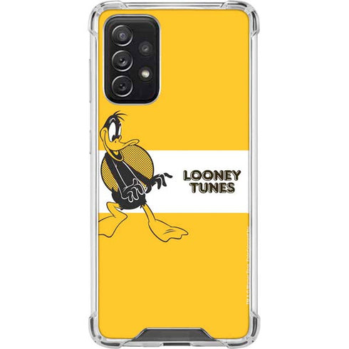 Looney Tunes Daffy Duck Yellow Stripes Galaxy A72 5G Clear Case