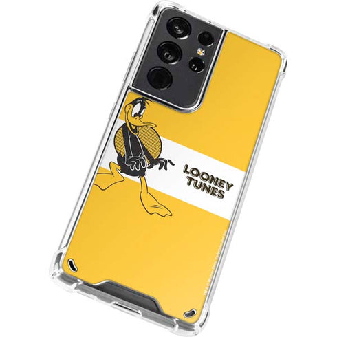 Looney Tunes Daffy Duck Yellow Stripes Galaxy S21 Ultra 5G Clear Case
