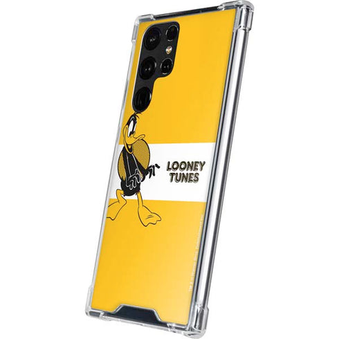 Looney Tunes Daffy Duck Yellow Stripes Galaxy S22 Ultra Clear Case