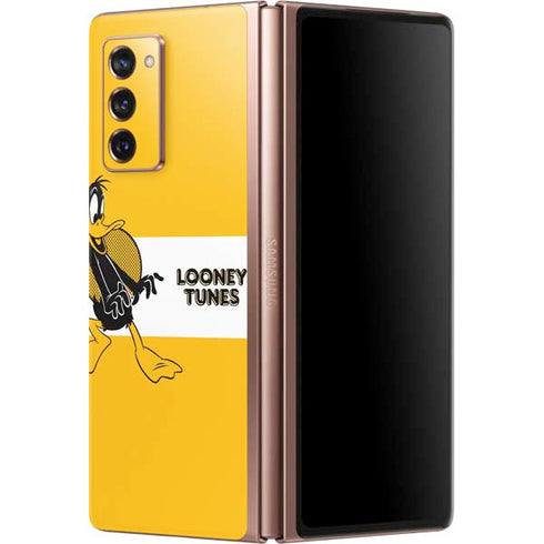 Looney Tunes Daffy Duck Yellow Stripes Galaxy Z Fold2 5G Skin