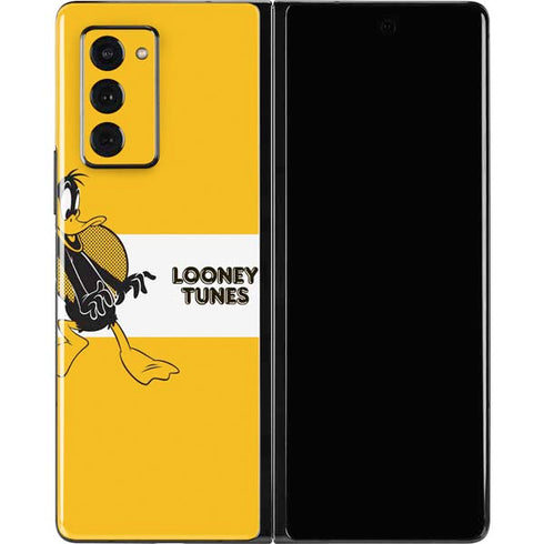 Looney Tunes Daffy Duck Yellow Stripes Galaxy Z Fold2 5G Skin