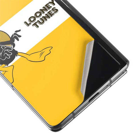 Looney Tunes Daffy Duck Yellow Stripes Galaxy Z Fold2 5G Skin