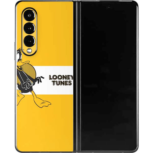Looney Tunes Daffy Duck Yellow Stripes Galaxy Z Fold3 5G Skin