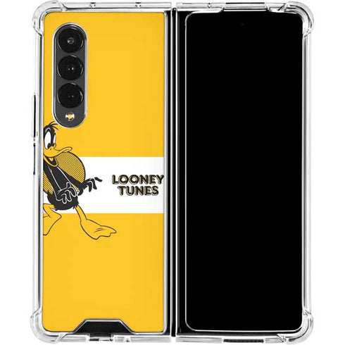 Looney Tunes Daffy Duck Yellow Stripes Galaxy Z Fold4 5G Clear Case