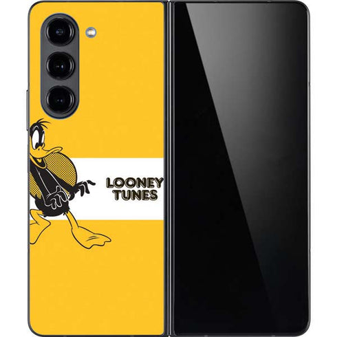 Looney Tunes Daffy Duck Yellow Stripes Galaxy Z Fold5 5G Skin