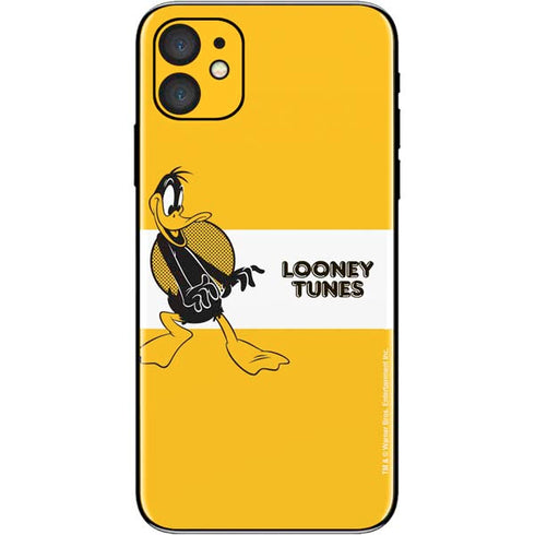Looney Tunes Daffy Duck Yellow Stripes iPhone 11 Skin