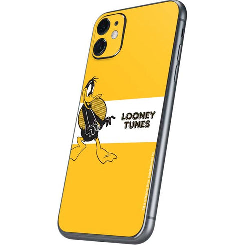 Looney Tunes Daffy Duck Yellow Stripes iPhone 11 Skin
