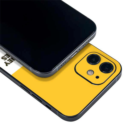 Looney Tunes Daffy Duck Yellow Stripes iPhone 12 Skin