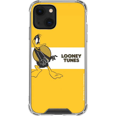 Looney Tunes Daffy Duck Yellow Stripes iPhone 13 Mini Clear Case